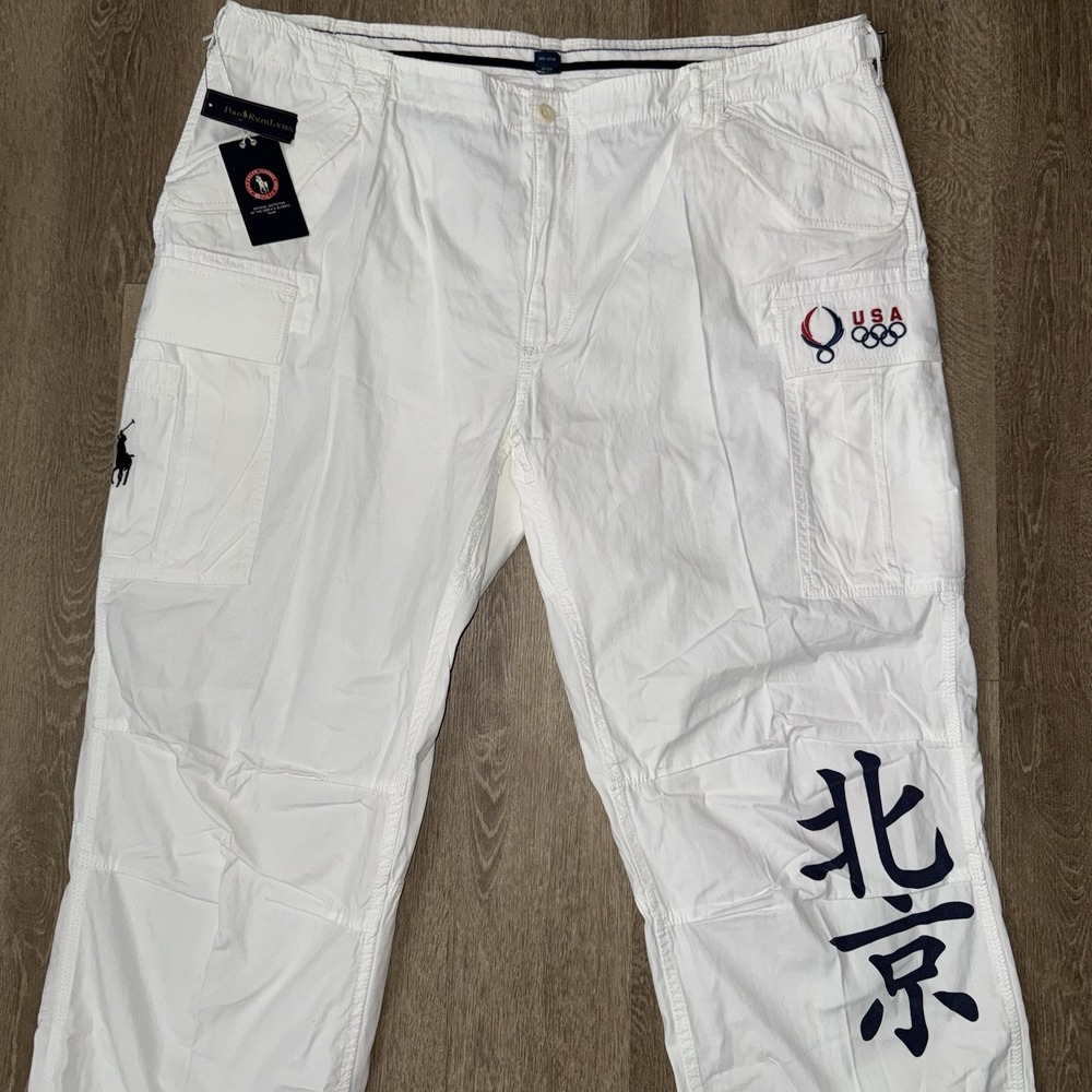 NWT Polo Ralph Lauren 2008 Beijing Olympics Cargo Pants Mens 44x32 RARE Team USA